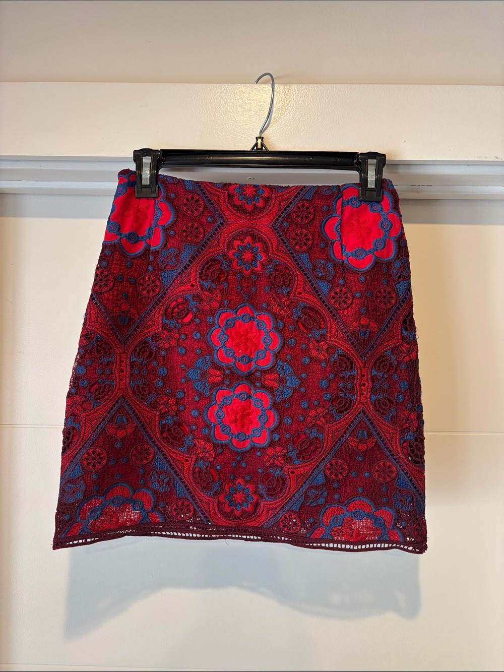 Sandro Embroidered Lace Skirt Fr3